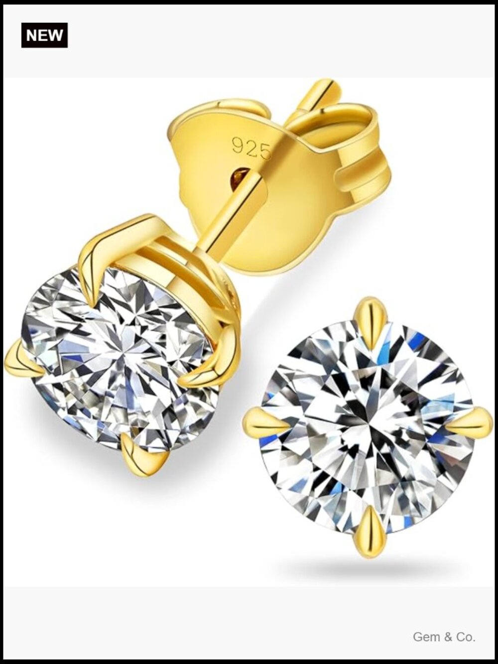 Moissanite Stud Earrings D Color VVS1 Clarity 0.6-3ct